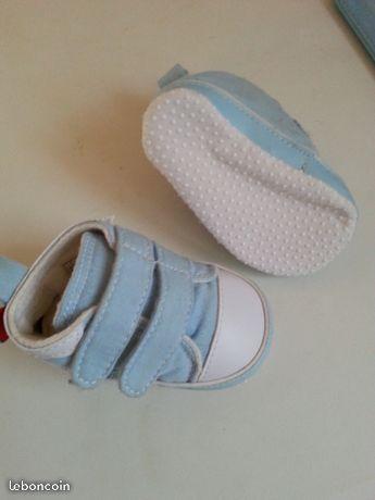 Chaussures bébé Sucre d orge bleu avec motif fille