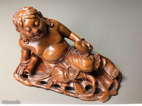 Sculpture bois Bouddha