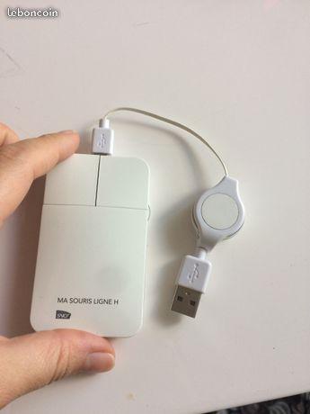 Souris ultra fine avec enroule câble