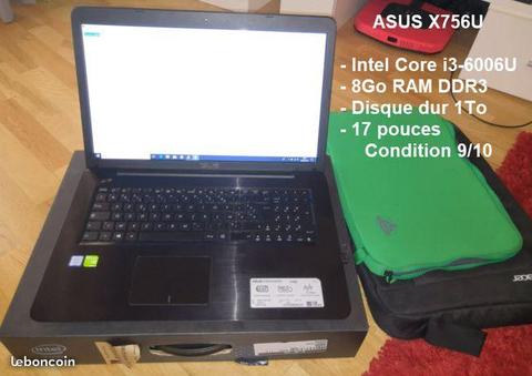 PC Portable ASUS X756U 17” Intel i3 8Go RAM 1To