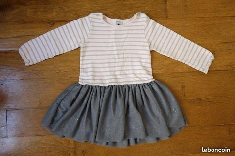 Robe petit bateau bi matière 24 Mois