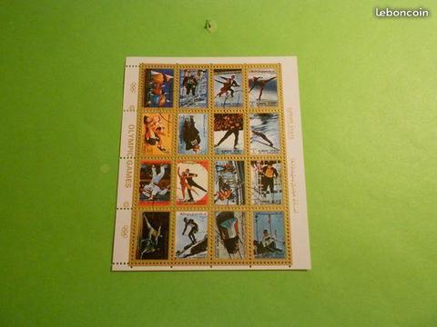 Planche de timbres J.O. 