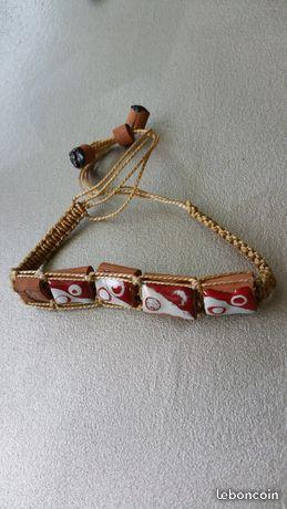 Bracelet corde et céramique neuf (teka)