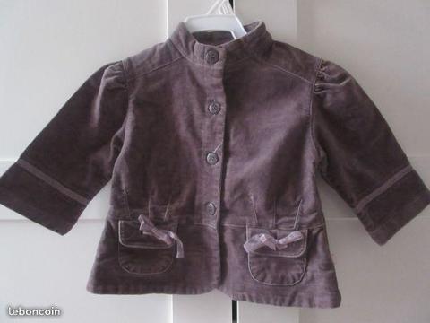 Veste velours OBAIBI.6 mois.TBE (Armelle75)