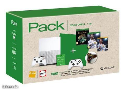 Xbox One S 1 TO - 2 manettes + volant + jeux
