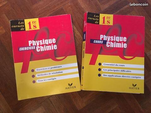 Lot 2 livres Physique Chimie 1ereS Cours, Exos