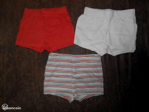 Lot de 3 shorts 6 mois