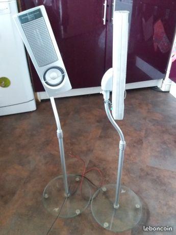 Pieds pour enceinte,socle verre+ tweeters Philips