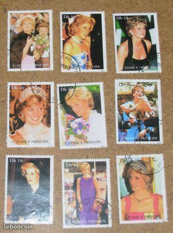 Une serie de 9 timbres 