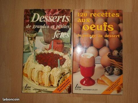 Livres Desserts de Fêtes + Recettes aux Oeufs