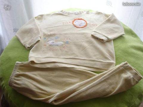 Pyjama mixte NATALYS 2 ans brodé - Bon état