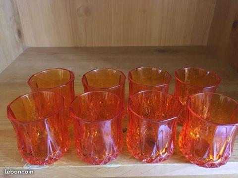 Verres à liqueur en cristal d'ARQUES, lot de 7