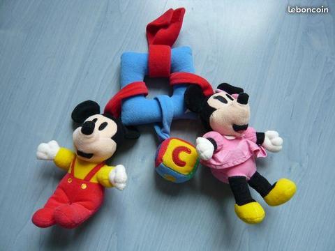 Peluches Mickey et Minnie à accrocher