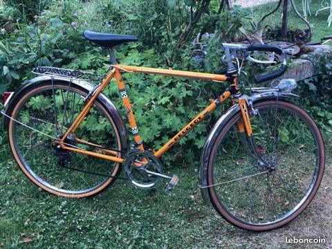 Velo demi coiurse peugeot vintage orange homme