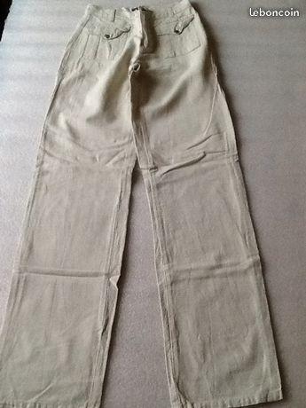Pantalon neuf lin/coton poches pression STK/djmark