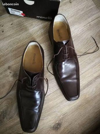 chaussures cuir Minelli, marron, 41