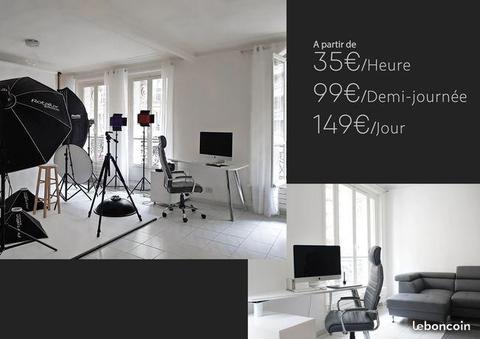 LOCATION STUDIO PHOTO PARIS 55m2 - 99€/4h