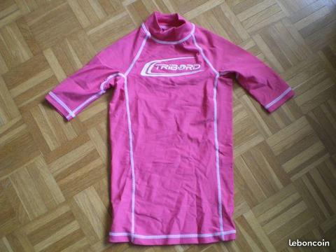 Pour le surf : T-Shirt rose 12 ans