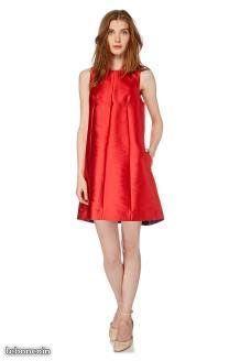 Superbe robe rouge plissée soie Tara Jarmon neuve