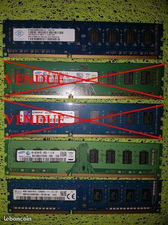 Barrette mémoire 4GB DDR3 12800 pour PC de bureau
