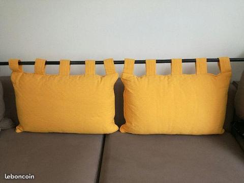 Coussin tete de lit a passants