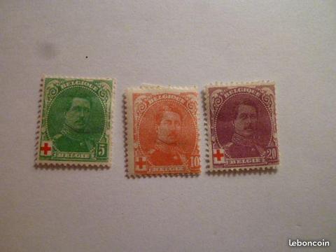 Schtroumpfe timbres belgique croix rouge