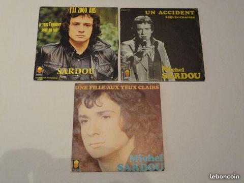 3 vinyles 45 tours MICHEL SARDOU