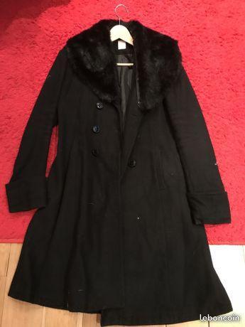 Manteau en laine noir femme T42 NEUVE