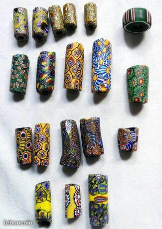 Perles Millefiori, 19 différentes -19 siècle
