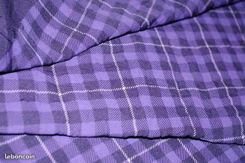 3 metres tissu carreaux violet tartan