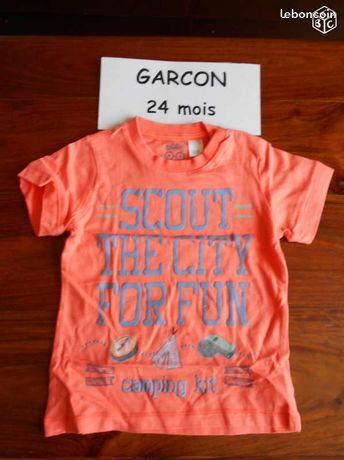 Tee shirt orange garcon