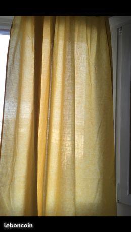 Double rideau jaune soleil: 130 x 260 cm TBE