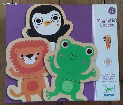 12 Puzzles magnétic en bois Djeco - 2 pièces