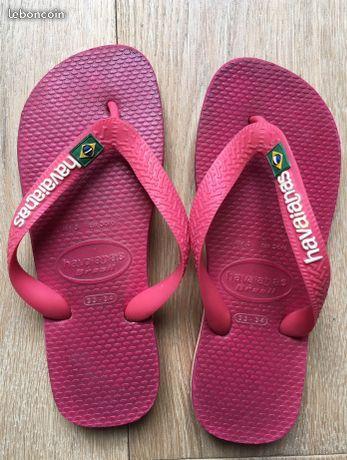 Tongs Havaianas fille rose 33-34