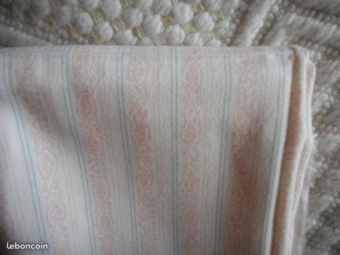 Coupons de coton neufs rose gris blanc
