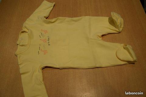 Pyjama coton jaune 1 mois