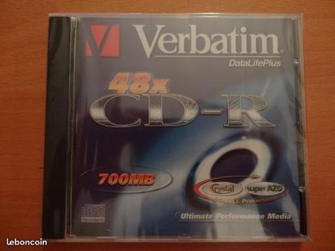 Lot de 6 CD-R - marque VERBATIM - Boitier cristal