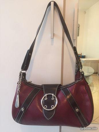 Sac à main LANCEL en cuir prune