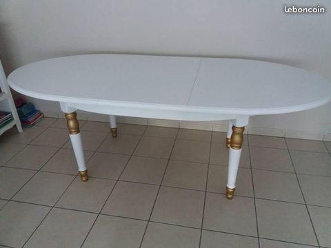 table avec rallonge blanche
