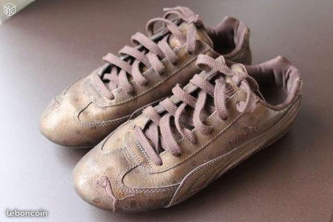 Tennis PUMA en cuir bronze T39