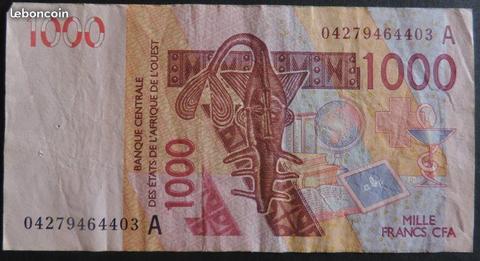 Money78 billet de 1000 francs BCEAO ,cote Ivoire