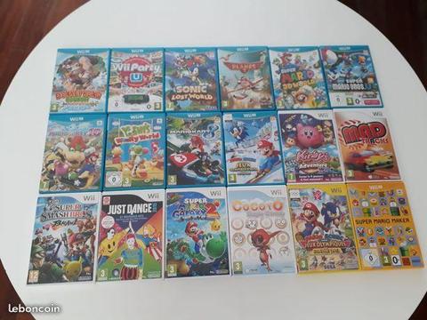 Lot de 17 jeux WII U et Wii (en lot ou séparément)