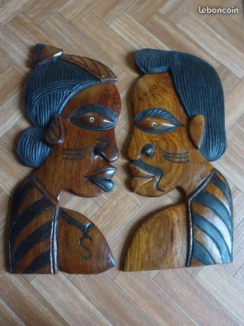 Sculpture couple amoureux africain - louna95