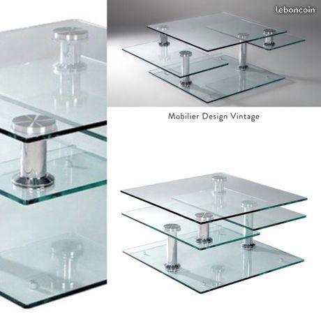 Table basse en verre amovible