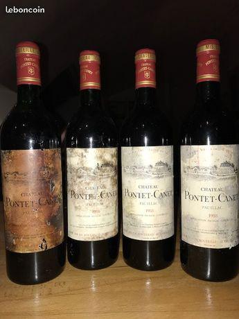 4 flacons de Chateau Pontet Canet 1988