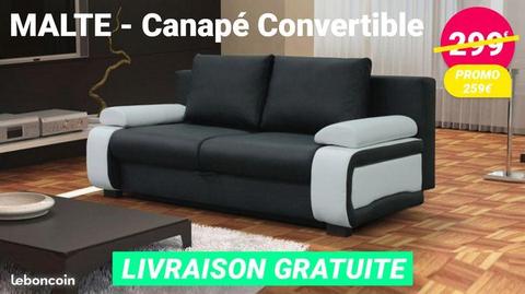 Canapé Convertible MALTE LIVRAISON GRATUITE
