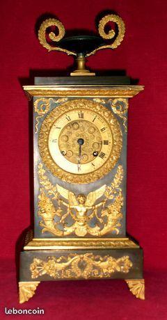 Pendule empire restauration bronze clock kaminuhr