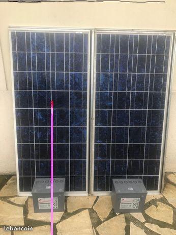 Kits de 2 batterie solaire agm et 2 panneaux 125w