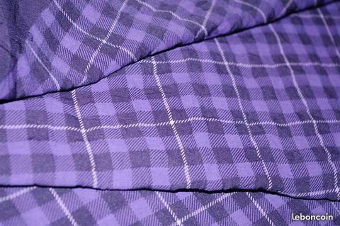 3 metres tissu carreaux violet tartan