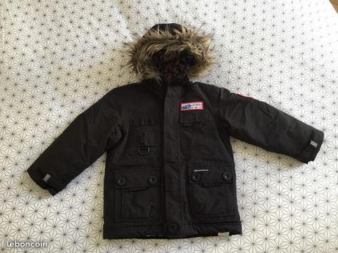 Blouson doudoune parka chaud Quechua noir 4 ans